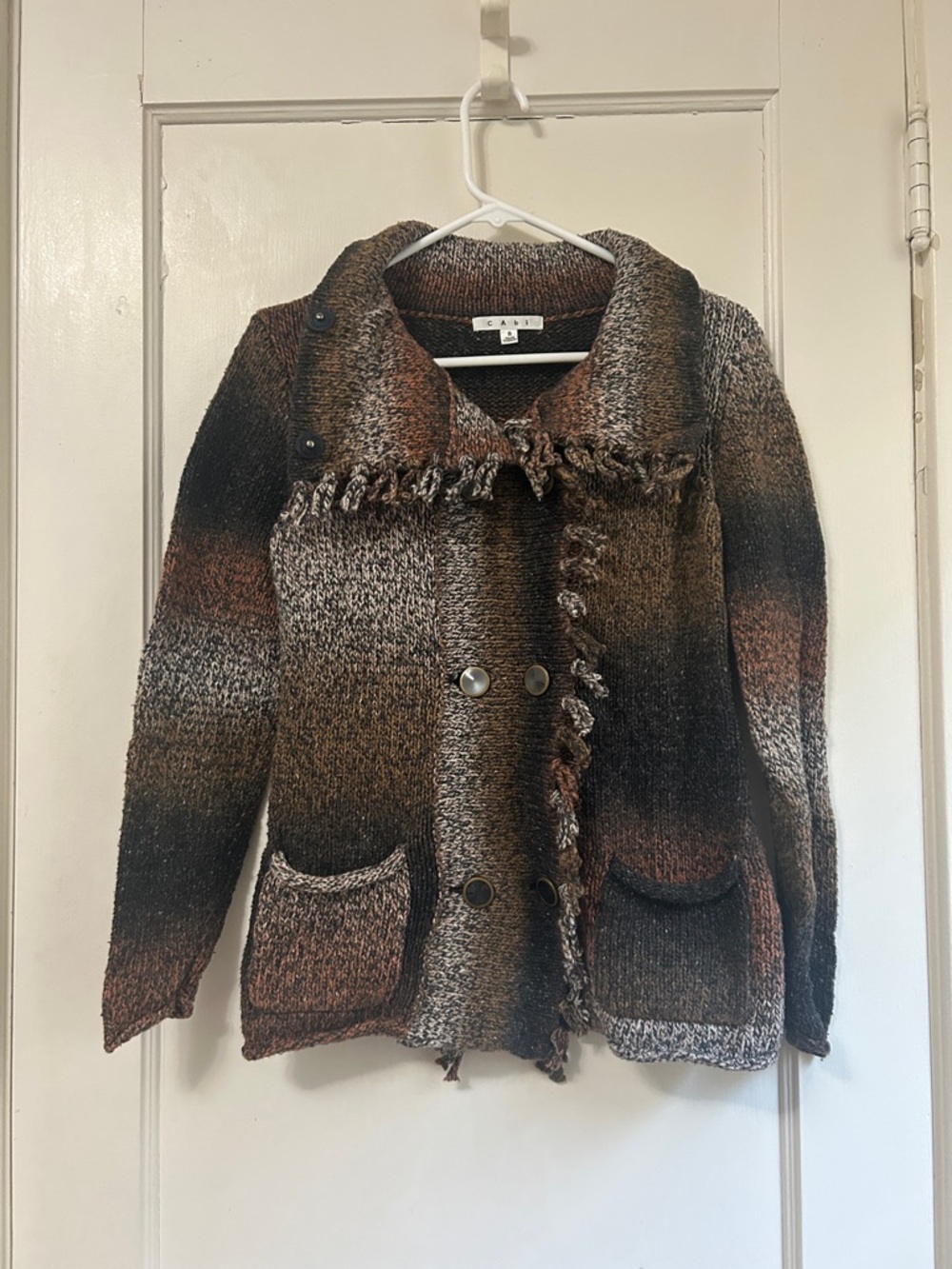 CAbi Women's Ombre Knit Jacket in Brown & Black